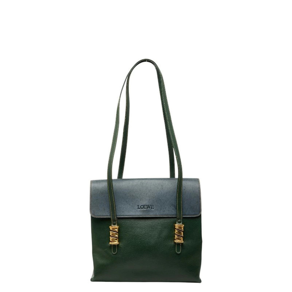 Loewe Velzquez Handbag Green Gray Leather